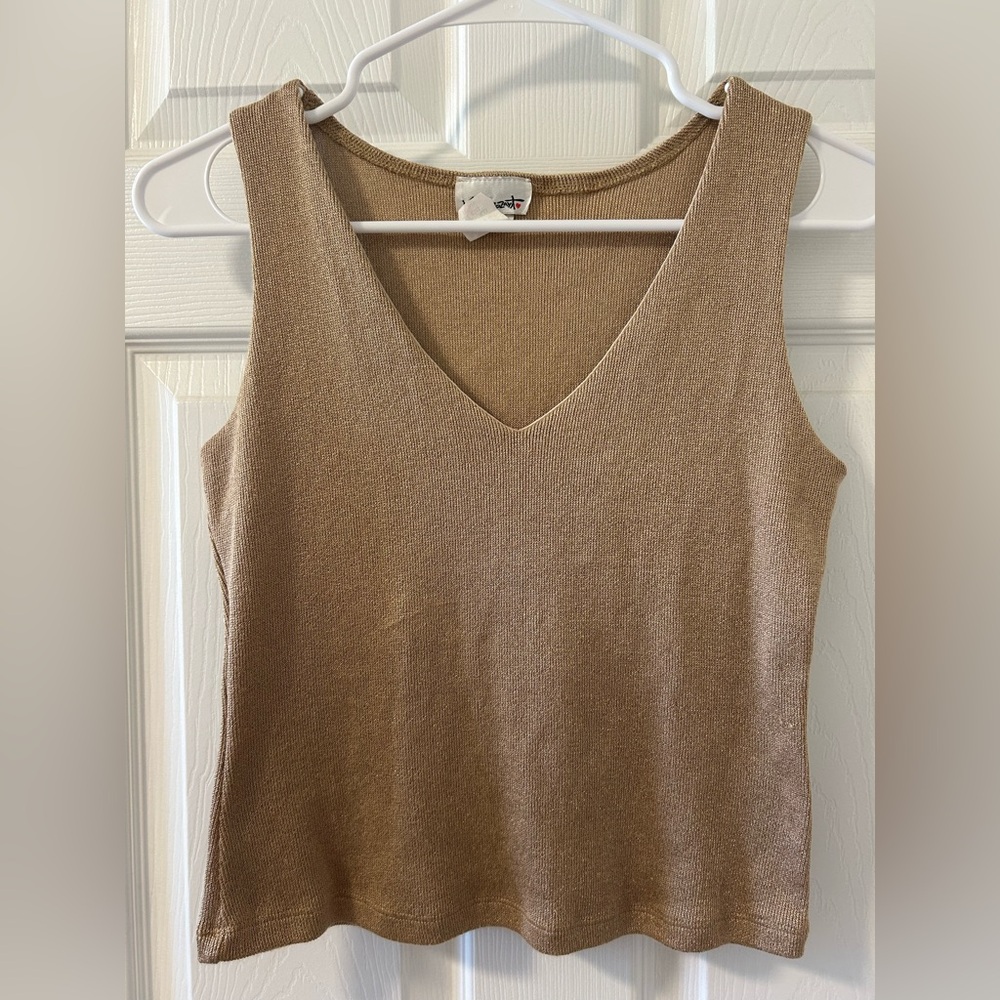 Tan V Neck Tank